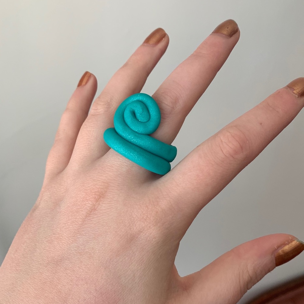 FREE ADD ON Handmade Clay Statement Ring Size 7.5